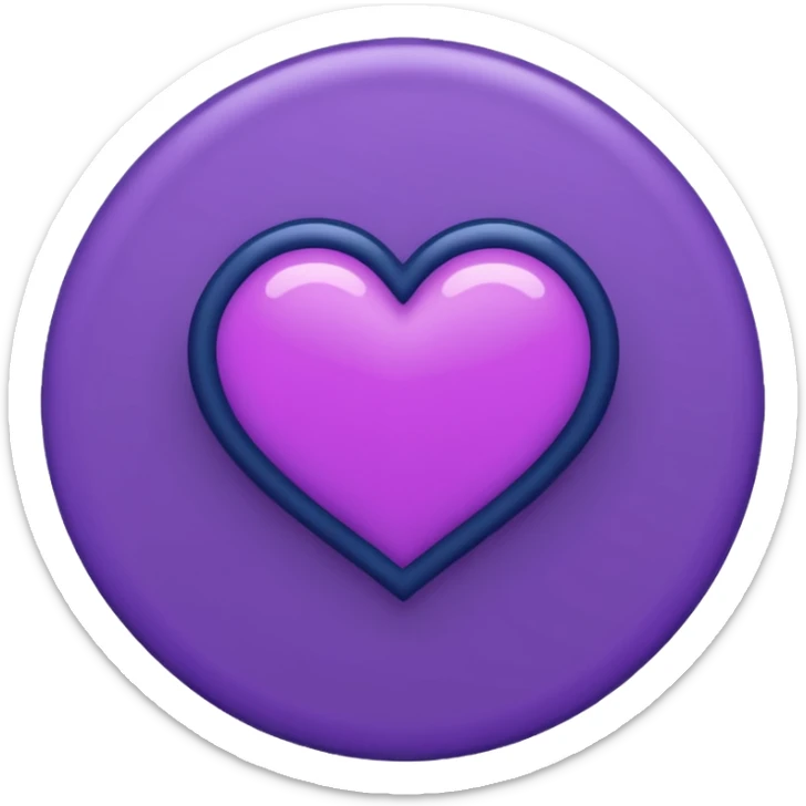 heart pules tech with the pules symbol in the middle, make the hart dark purple. navy blue outline, button sticker