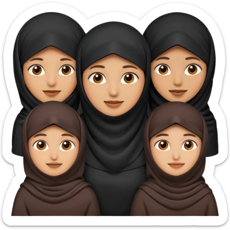 muslim faily emoji , with the women wearing niqab sticker