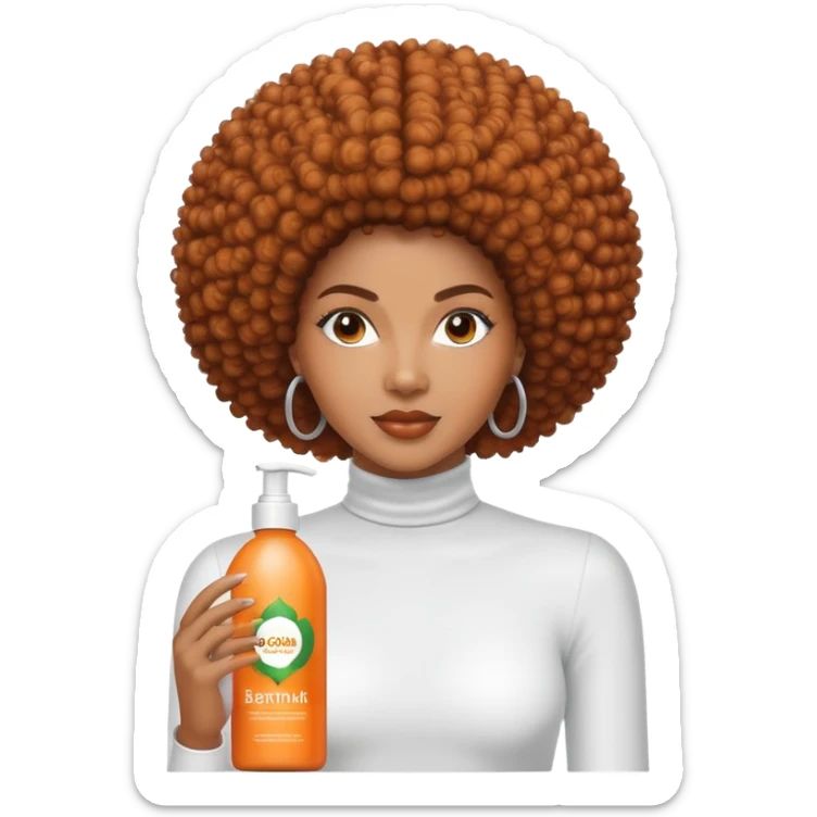Bottle of leave-in Conditioner, with a black woman with afro as the label, name is brandCantu sticker