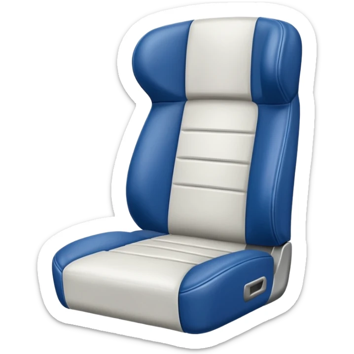Generate an Airbnb category syle icon of a broken football seat, it should be a white icon and simplified sticker