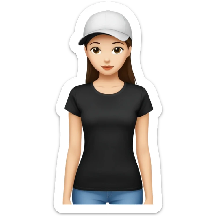 black women's t-shirt with round neck and short cap sleeves, fitted feminine cut, only the garment, isolated on white background, no model sticker