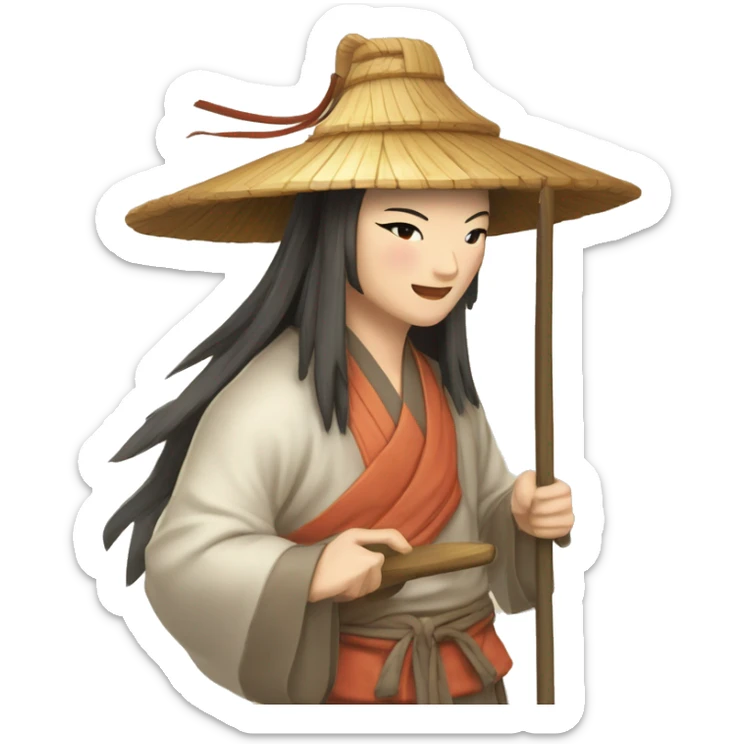 Lu Ban is a legendary figure in Chinese mythology, depicted as a clever craftsman often wearing wide robes, a broad-brimmed hat, and carrying woodworking tools. 🛠️🎩👕 sticker