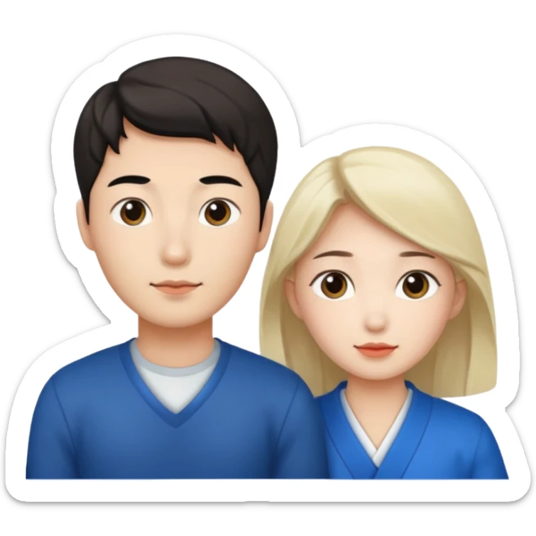 Family korean male x russian female sticker