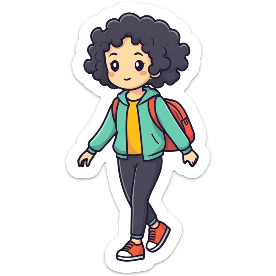 Skin walker taking over a black hair curly hair girl sticker
