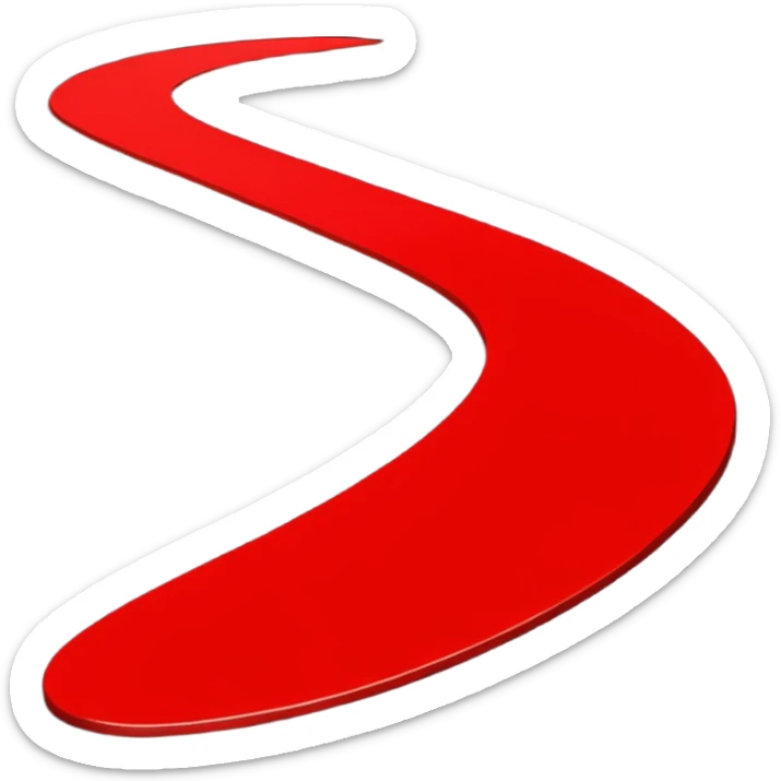 Minimalist emoji-style sticker of a blood-red carpet shaped like a thick trail or drop, flat vector design, no shadows. sticker