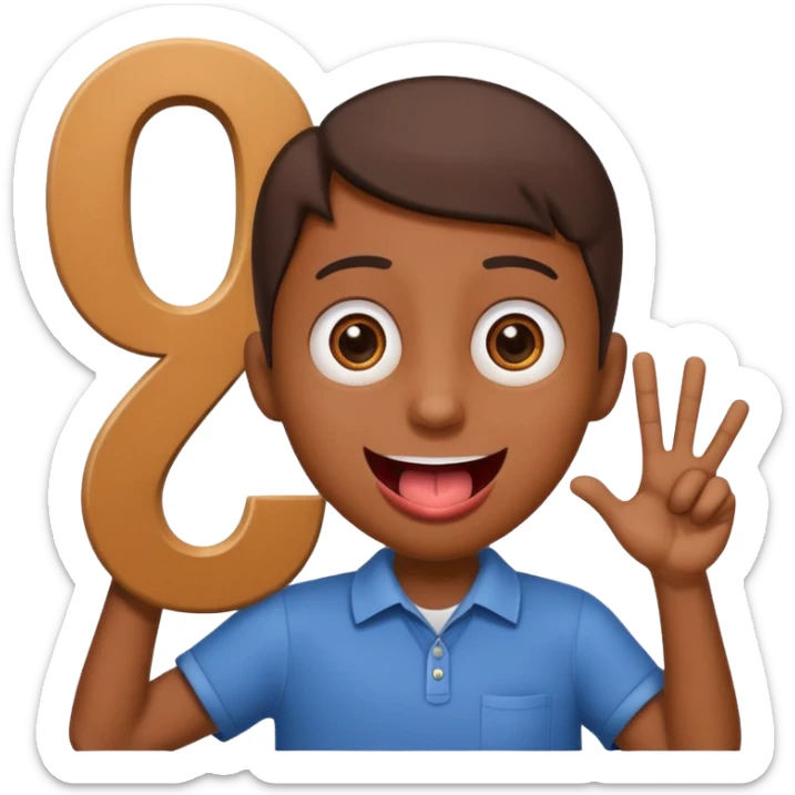 A school that has the number 9 on top of it's eyes holding a sign with the number 9 on the sign with a mouth sticking out his tongue with legs and arms with him being happy full of joy sticker