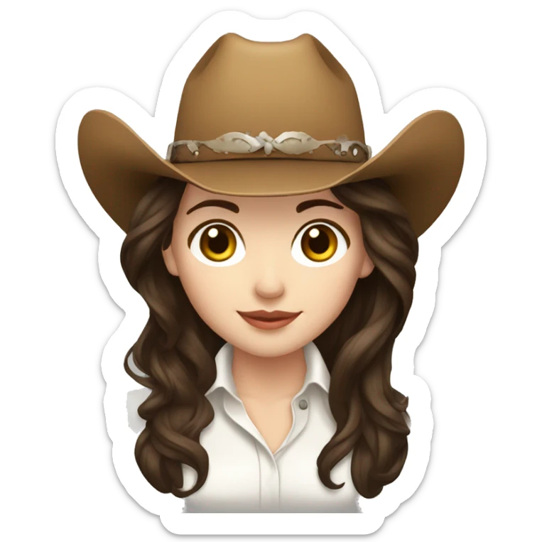 cowgirl, brunette hair, pale skin, line dancing sticker