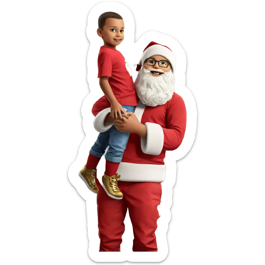 boys in santa hats sticker
