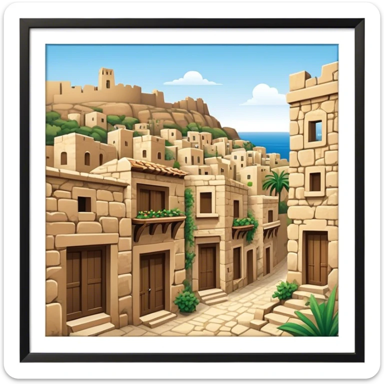 Byblos Old City Landmark Emoji – Portraying the historic stone houses, narrow streets, and Phoenician ruins. sticker