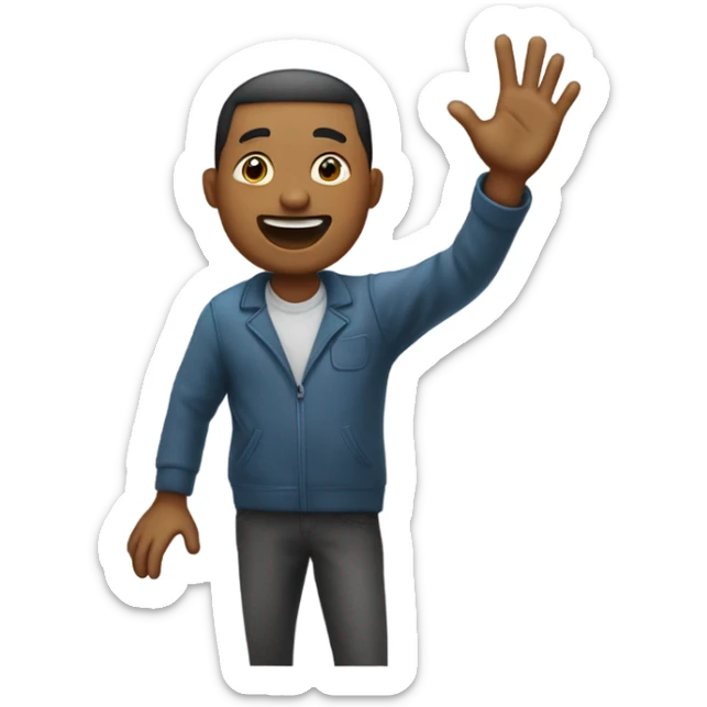 A person waving hello ￼ sticker