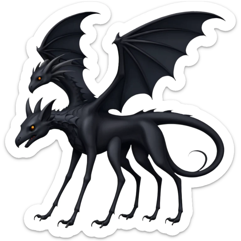 thestral: Winged horses visible only to those who have witnessed death and understand its significance. Can u make it thinner? Like an achal tekkine? Long legs, wings like from a bat sticker