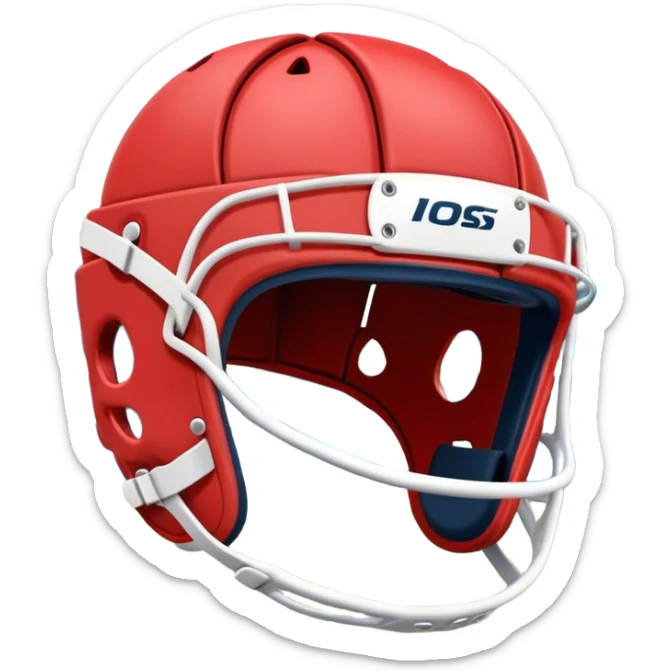 Cinematic Realistic image of rugby headgear with detailed padding and rugged design elements, set against a blurred stadium background with bold, high-contrast lighting that highlights its protective design sticker