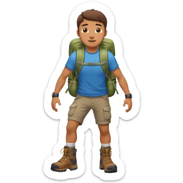 a man who managed to climb to the top of the mountain sticker