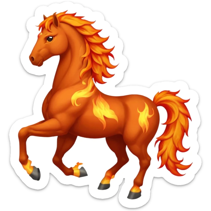 fire horse emoji to push notification . more fire on the horse look like hero sticker