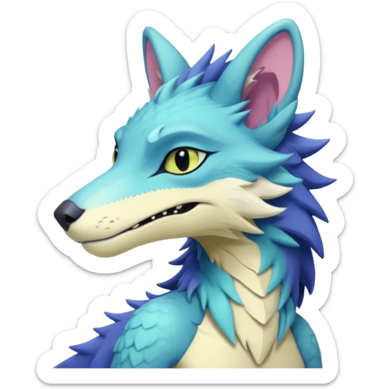 Edgy shiny exotic colorful smooth soft pastel modern anthro furry vernid-sergal-trico-hybrid by Falvie, LiLaiRa, AngieWolf sticker