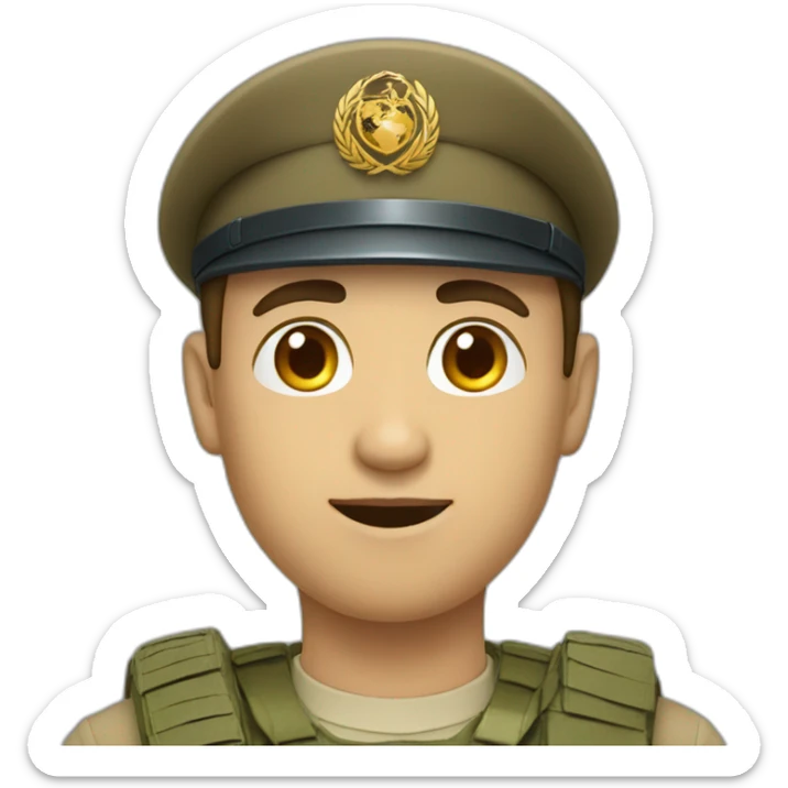 Un homme qui tien un armée sur un coeur sticker