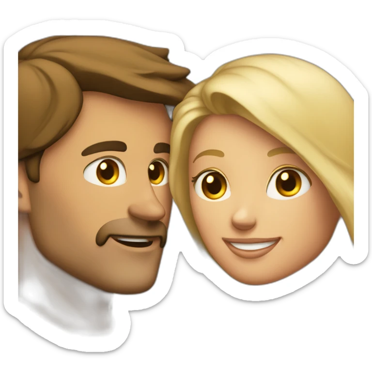 Homme brune et femme blond qui s’embrasse sticker