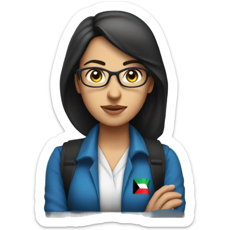 Female Palestinian Journalist Wearing a blue vest with PRESS written in big letters in front sticker