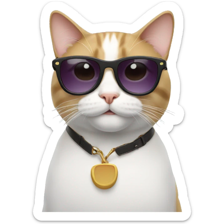 Cat with sunglasses sticker