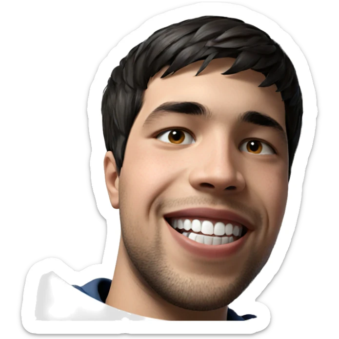 smiling boy with short hair sticker