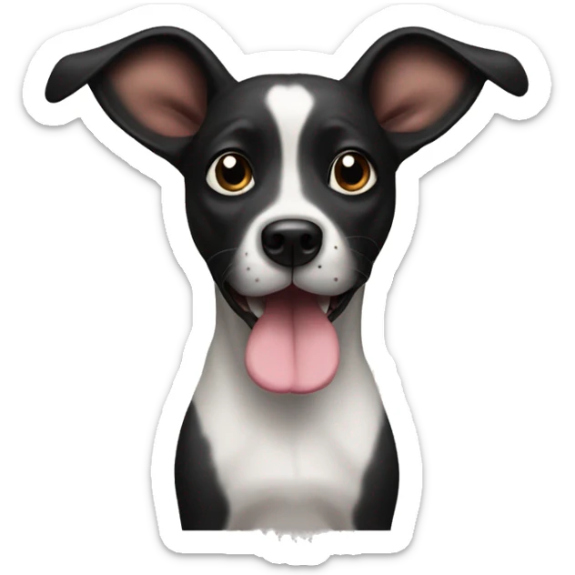 dog with tongue out and very long black ears straight out to the sides sticker