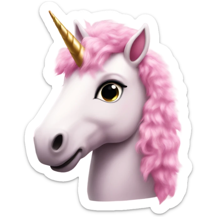 Photo of beautiful Pink fluffy unicorn  sticker