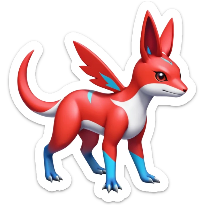  Cute Shiny Exotic Colorful Guilmon-Latias-Koraidon-Umbreon-Fakémon-hybrid-creature (full body)  sticker