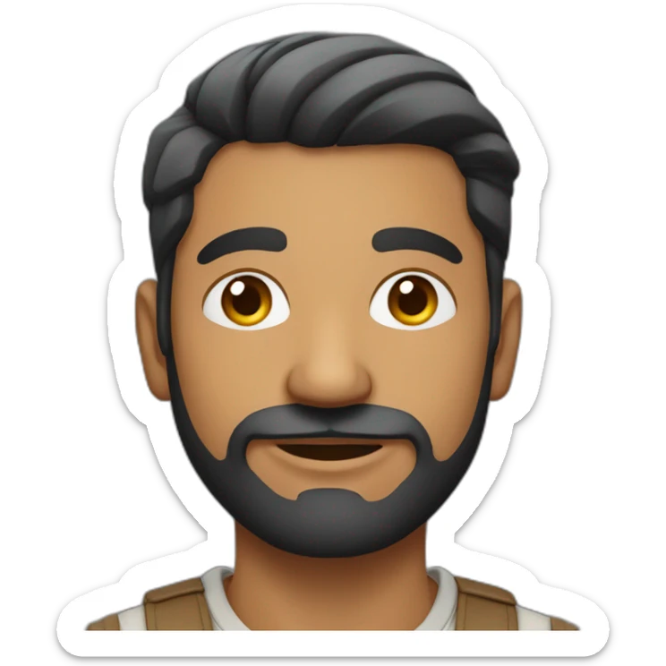 indian man with undercut hair style in casual dress with low facial hair sticker