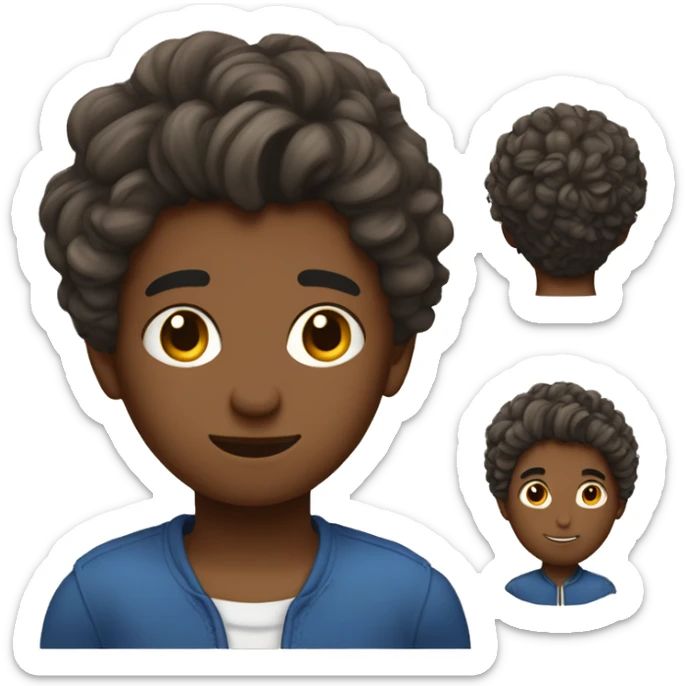 jeune homme mauricien avec cheuveux  trs courts et un petit bouc  sticker