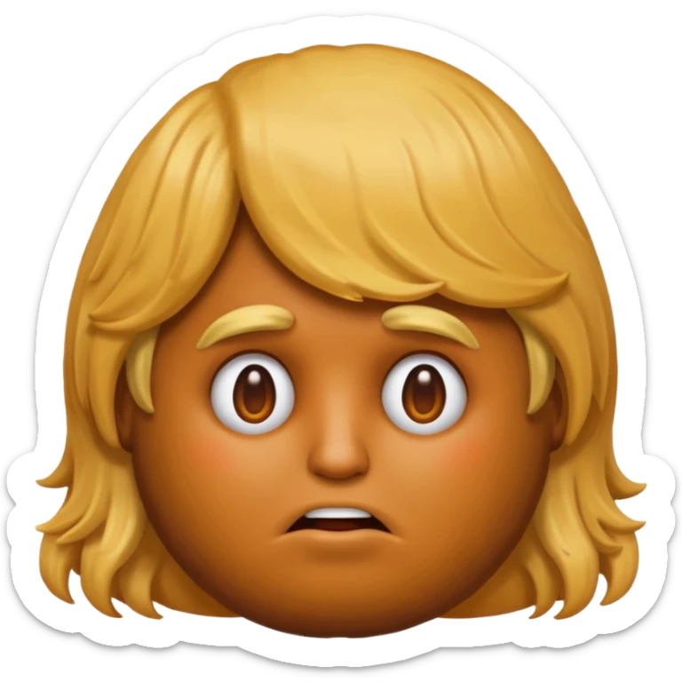 the poop emogi, a pile of poop in trumps image   none of those are what i want  i want the poop emogi with trumps face renbdered in poop, with an orange cast, and his wig on top nope  nope sticker