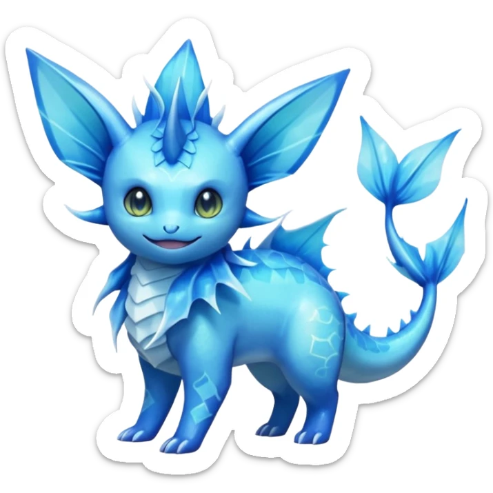 Lumineon-Vaporeon-Fakémon-hybrid-creature (full body)  sticker