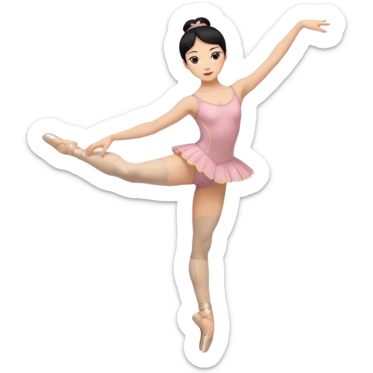 WOMAN BALLET DANCER BLACK HAIR AND NOT IN TUTU ONLY TWO LEGS sticker