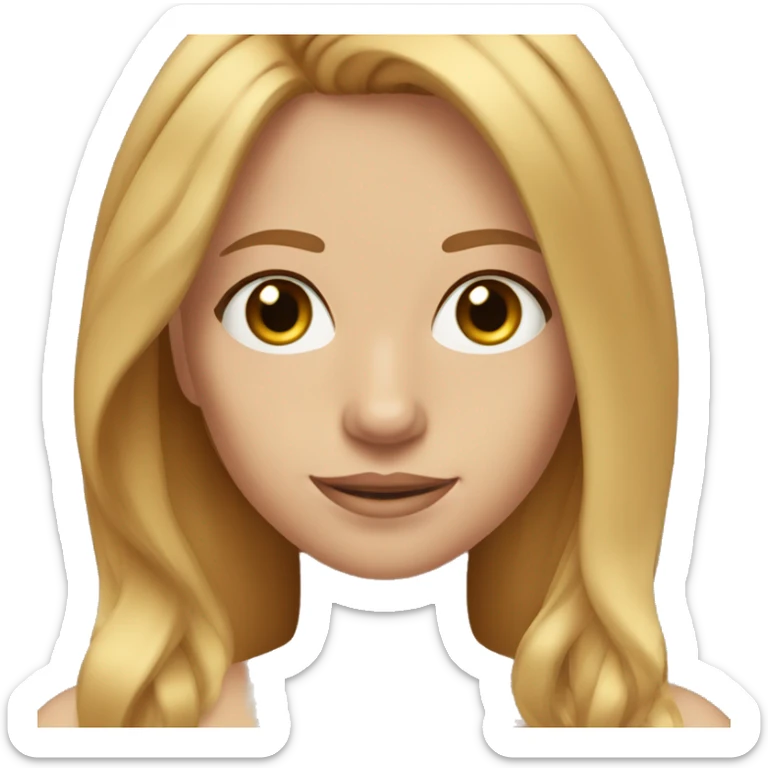 A gingerish blonde girl mid length hair brown eyes and long eyelashes sticker