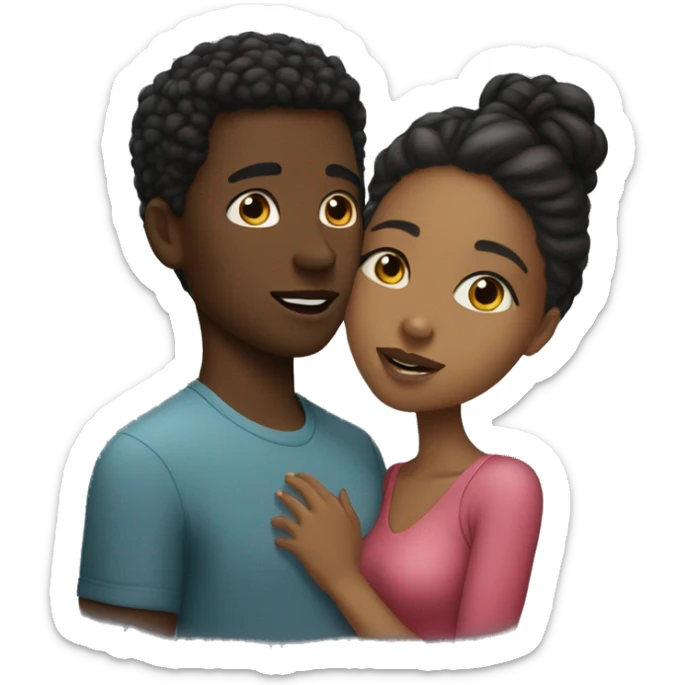 Couple kissing black girl and light skin man sticker