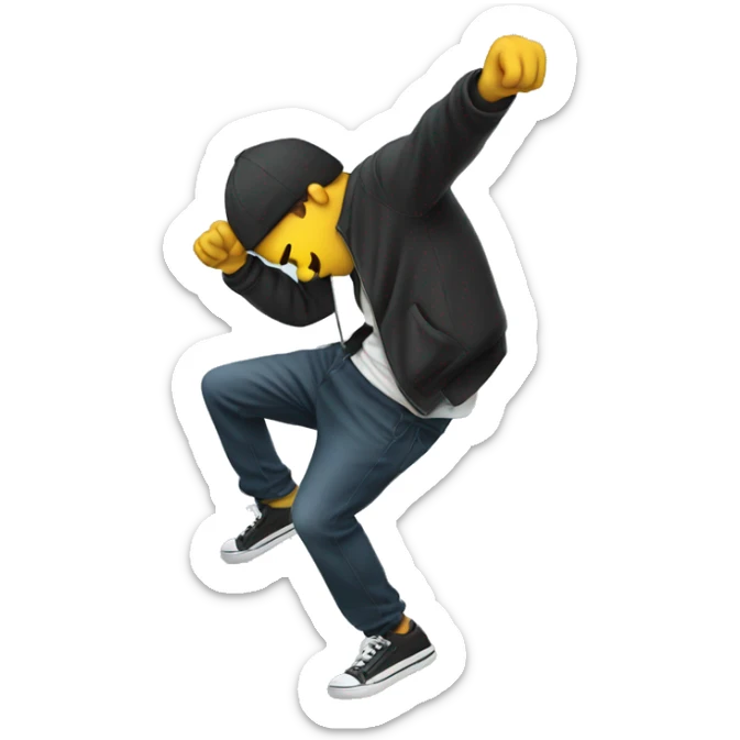 Person dabbing sticker