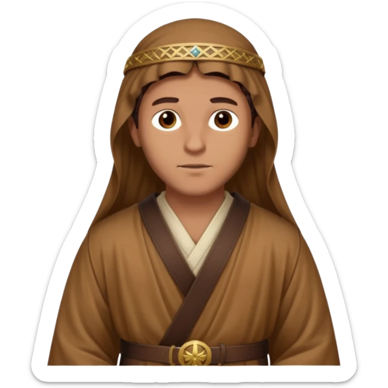 Jerusalem man in historical attire, robe, belt, hair uncovered, no headscarf or religious symbols sticker