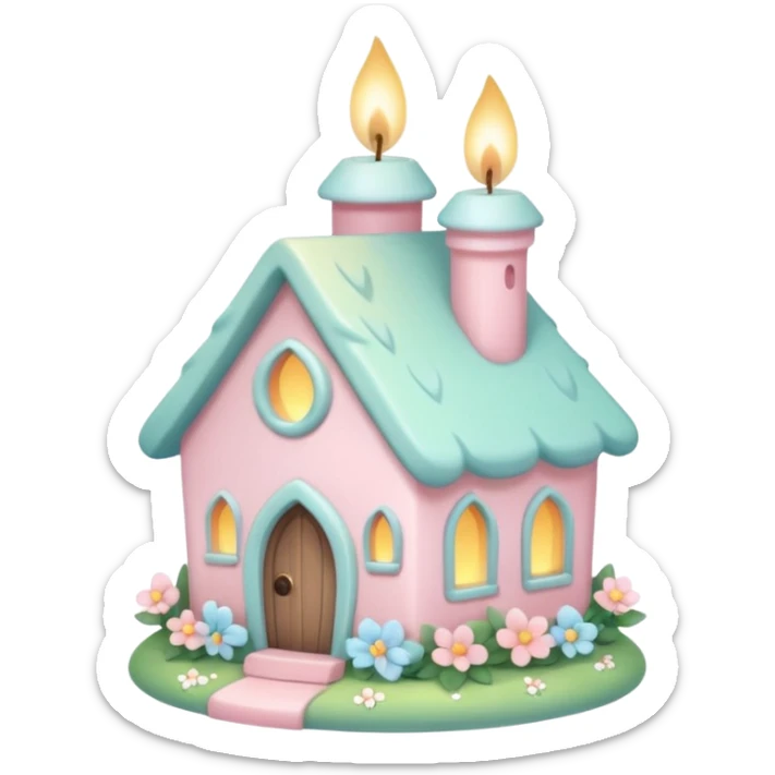 Cute kawaii gorgeous pretty pastel beautiful fairycore cottagecore detailed high quality trending aesthetic decoration candle sticker