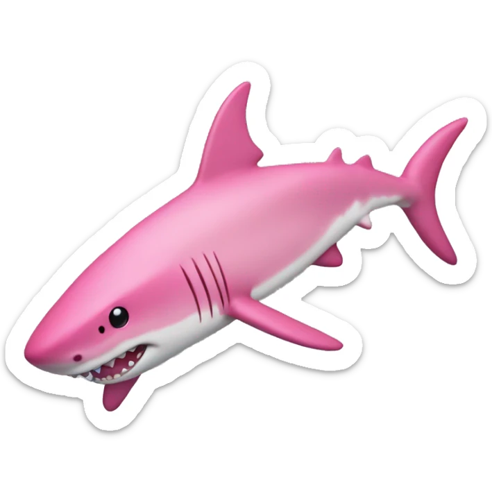 Pink shark sticker