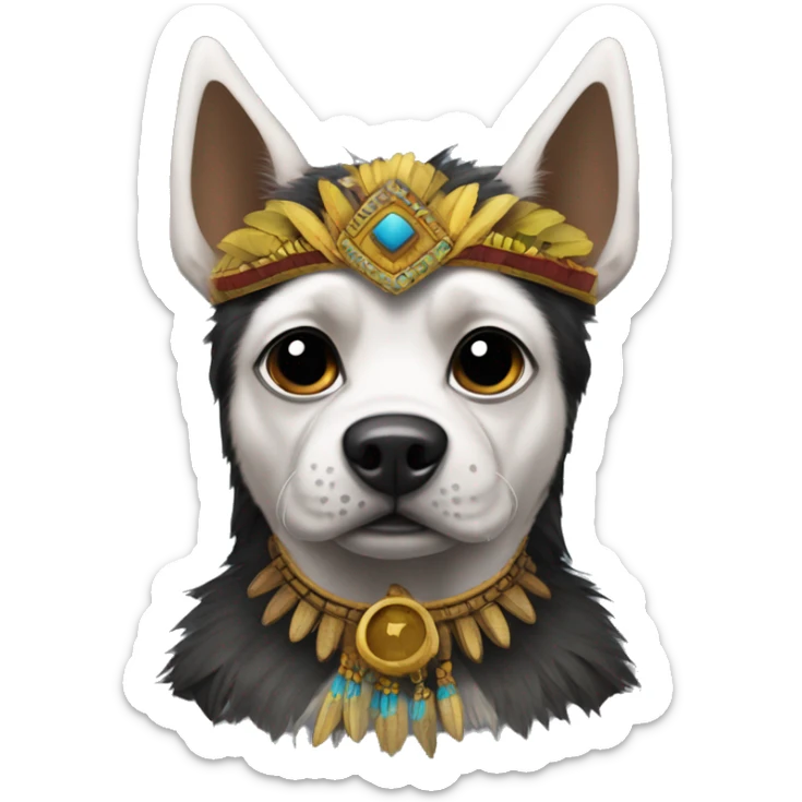 DOG Batman but headdress of papua new guikwa sticker