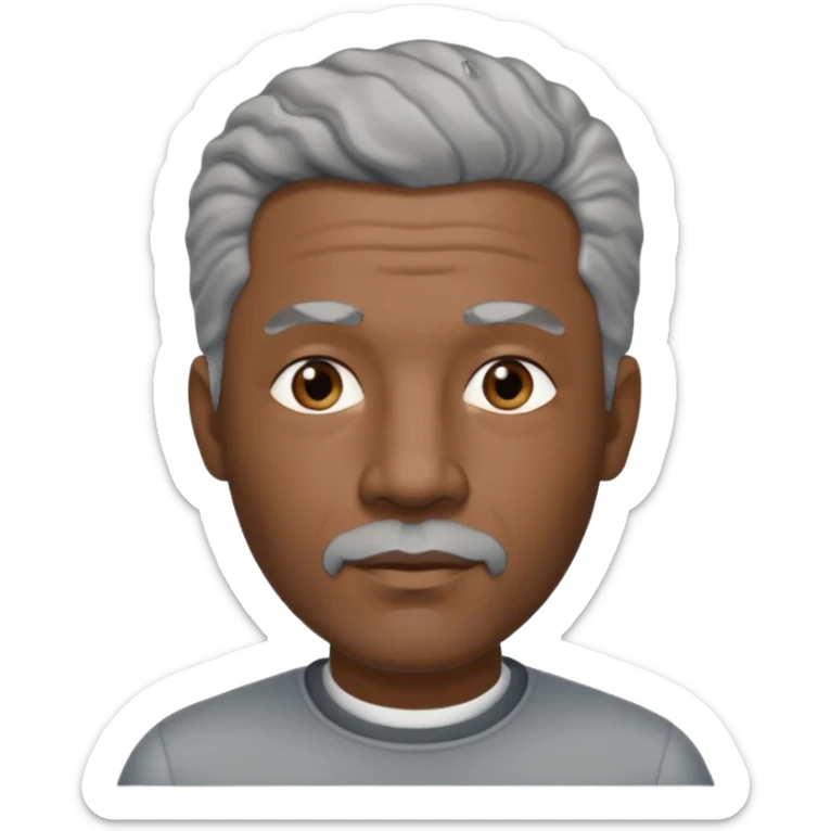 An avatar of a cool debinaire black man in his early sixties with shorter wavy gray hair, short sideburns and a short trimmed goatee. sticker