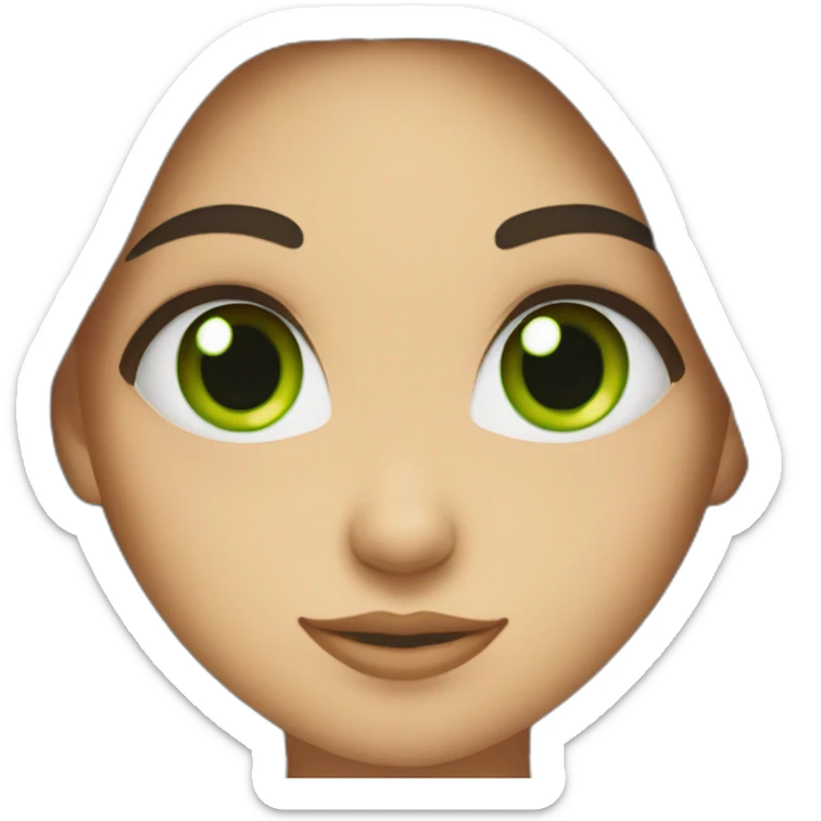 green-eyed brunette girl showing a heart with her hands sticker