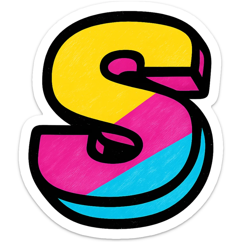 bold 'S' logo inspired by Fortnite or SuccessFN branding, clean iconic emoji style sticker