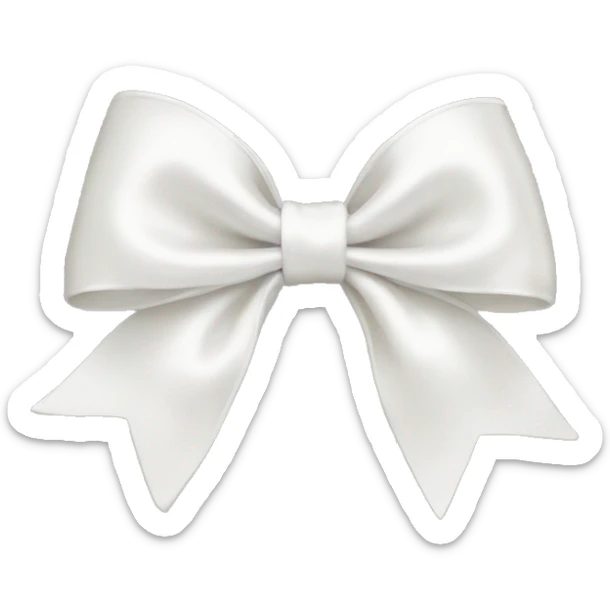 white satin bow sticker