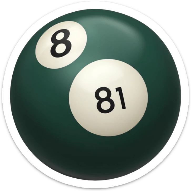 create emoji with the themes of heyball - chinese eight ball sticker