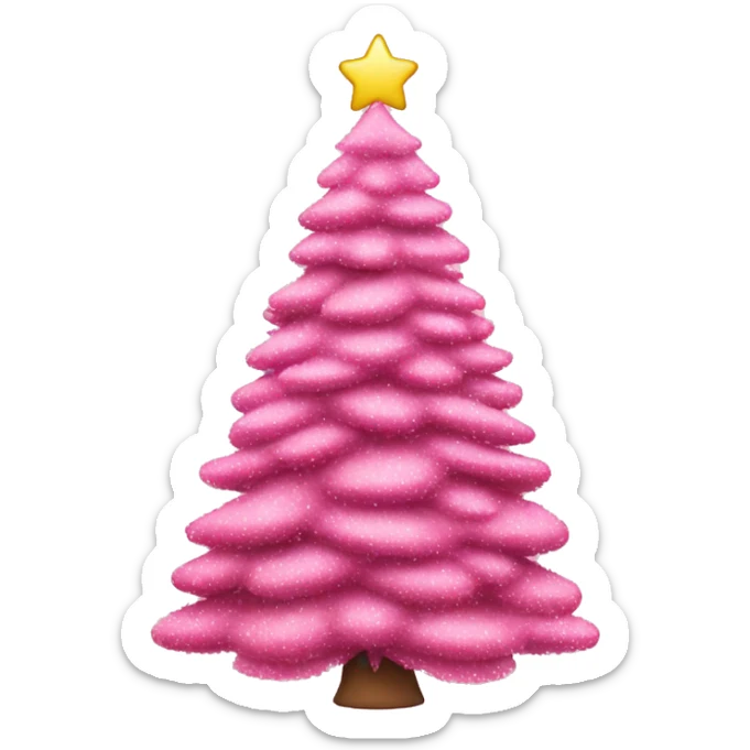 Pink Christmas tree sticker