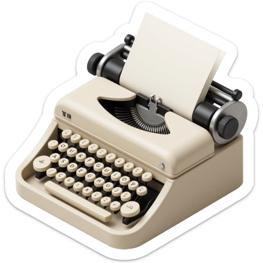 ivory typewriter sticker