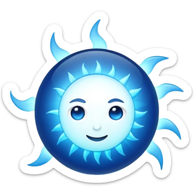 Blue sun sticker