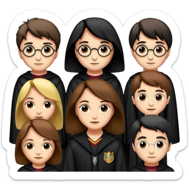 Harry Potter asa sade ve şık ağaçtan yapılmış tutma yeri ve siyah gövde sticker