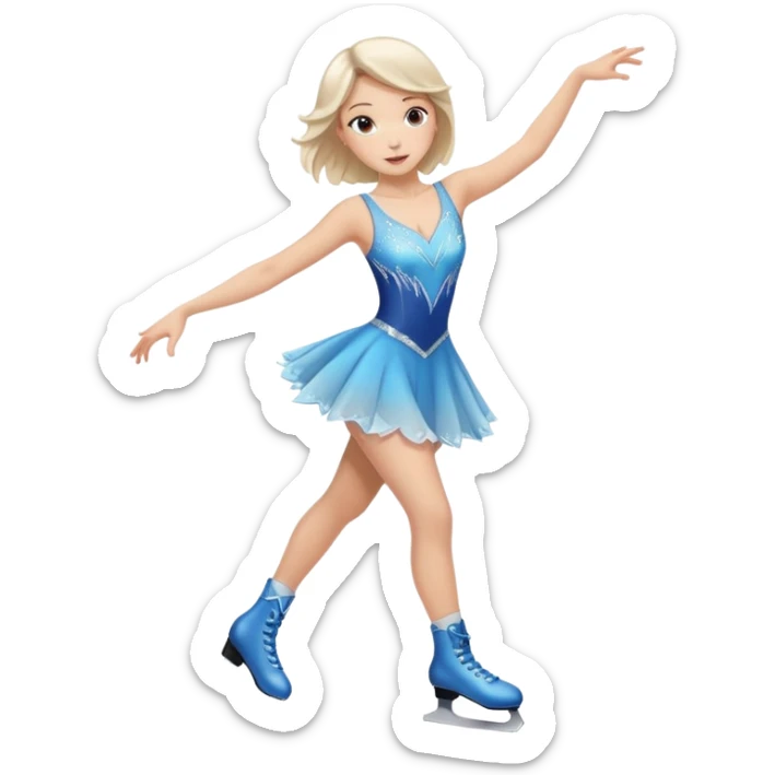 buz pıstının ustunde kayan,yarısma ıcın elbıse gıymıs ve artıstık hareketler yapan kadın emojısı  sticker