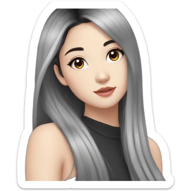 Beautiful girl,Black hair,long hair,Black eyes,Chinese sticker